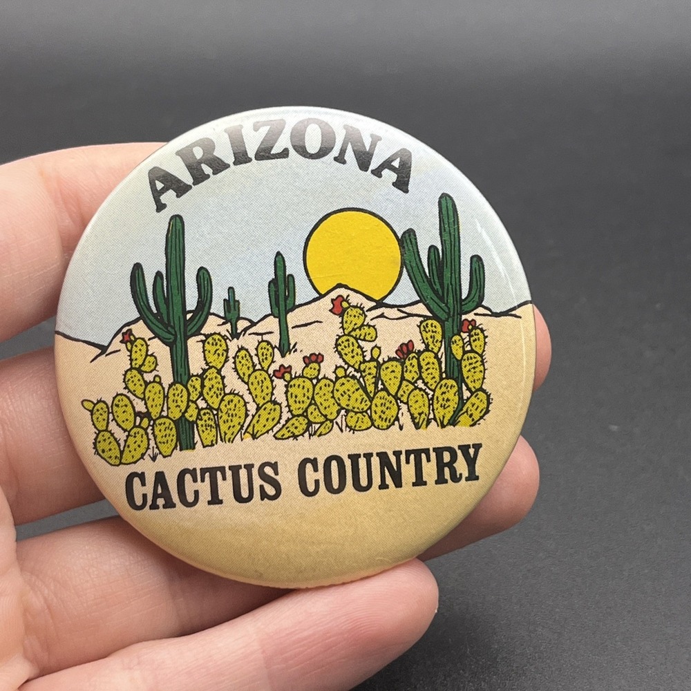Arizona Cactus Country Button Pin